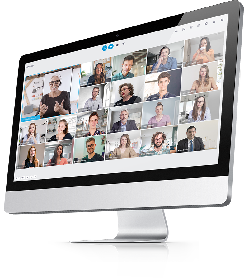 Screen with alfaview video conference