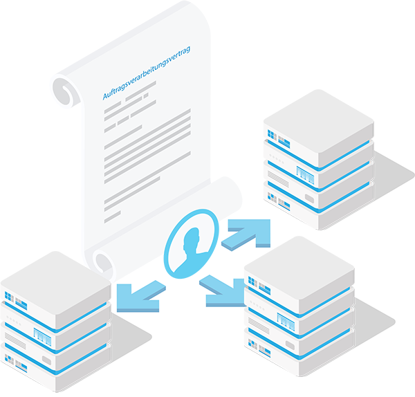 Data processing in several data centers
