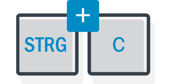 Illustration of two keys: Ctrl + C